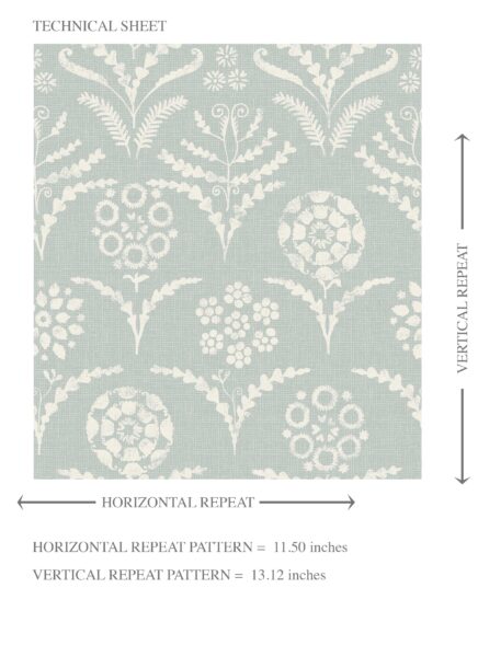 'Giulia' Modern Floral Botanical Wallpaper (Duck Egg Blue/ White) - Image 8