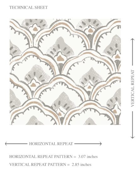 'Raccoon' Small-Scale Floral Lattice Wallpaper (Gray/ White) - Image 8