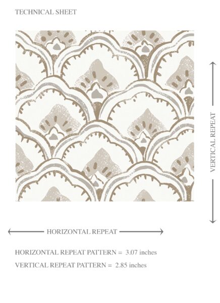 'Titania' Small-Scale Floral Lattice Wallpaper (Warm Gray/ Beige/ Taupe/ White) - Image 8