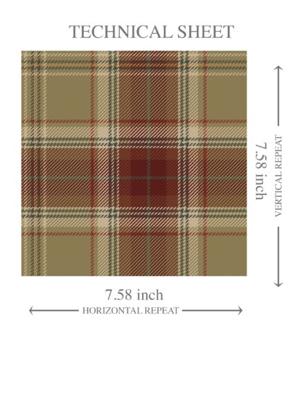 'Parisian' Geometric Plaid Checkered Wallpaper (Olive Green/ Brown/ Red) - Image 8