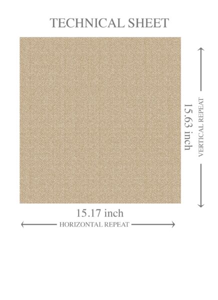 'Blown Away' Neutral Herringbone Textured Wallpaper (Gold Beige/ Khaki) - Image 8