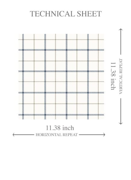 'Rock Way' Windowpane Checkered/ Plaid Wallpaper (Navy Blue/ White/ Taupe) - Image 8