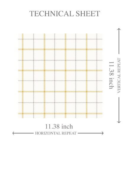 'Cloud Peak' Windowpane Checkered/ Plaid Wallpaper (Mustard Yellow/ White/ Taupe) - Image 8