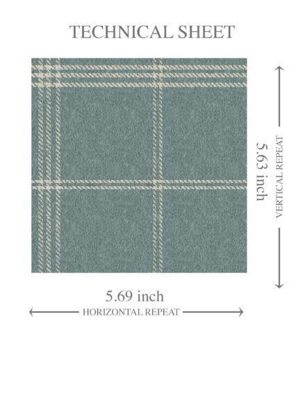 'Empire City' Geometric Plaid Checkered Wallpaper (Teal Blue/ Gray) - Image 8