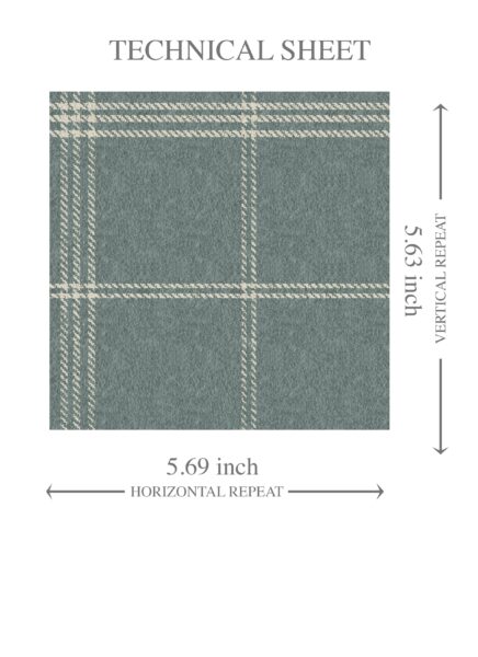 'Newbury Port' Geometric Plaid Checkered Wallpaper (Blue-Gray) - Image 8