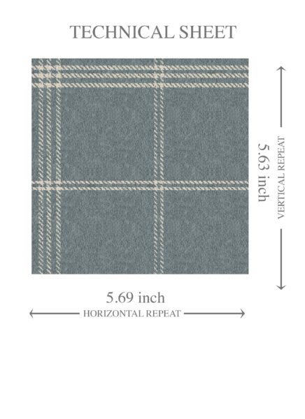 'Rolling Waves' Neutral Geometric Plaid Checkered Wallpaper (Slate Blue) - Image 8