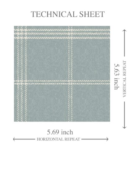 'Morden' Geometric Plaid Checkered Wallpaper (Duck Egg Blue) - Image 8