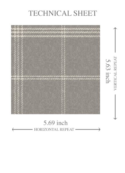 'Hobart' Neutral Geometric Plaid Checkered Wallpaper (Gray) - Image 8
