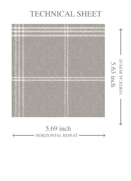 'Harvest Moon' Neutral Geometric Plaid Checkered Wallpaper (Silver Gray) - Image 8