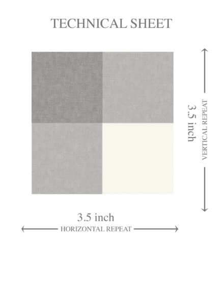 'Absicon' Neutral Geometric Gingham Checkered Wallpaper (Ash Gray) - Image 8