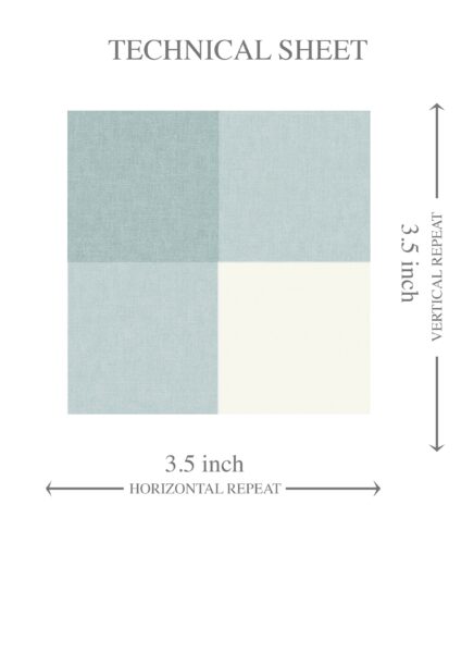 'Jack Pine' Geometric Gingham Checkered Wallpaper (Seafoam Blue) - Image 8