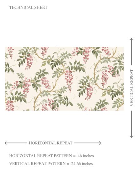 'Kamalini' Floral Vine/ Botanical Patterned Wallpaper (Cream/ Pink/ Green) - Image 8