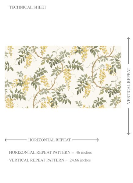 'Reverie' Floral Vine/ Botanical Patterned Wallpaper (Cream/ Yellow/ Green) - Image 8