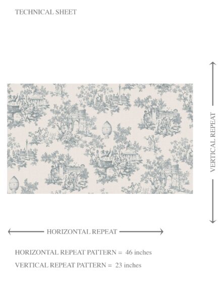 'Tasmania' Toile de Jouy/ Nature Print Wallpaper (Blue/ Gray/ Off-White) - Image 8