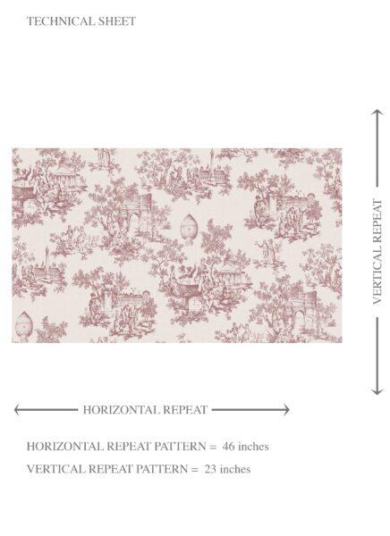 'Neverland' Toile de Jouy/ Nature Print Wallpaper (Pink/ Off-White) - Image 8