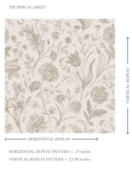 'Chill Buff' Neutral Floral/ Botanical Wallpaper (Beige/ Soft Taupe) - Image 8