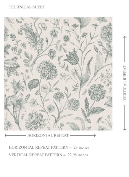 'Gosling' Floral/ Botanical Wallpaper (Teal Green) - Image 8