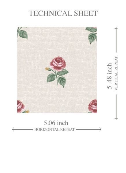 'Guarda' Vintage-Inspired Floral Block Print Wallpaper (Red-Pink/ Green/ White) - Image 8