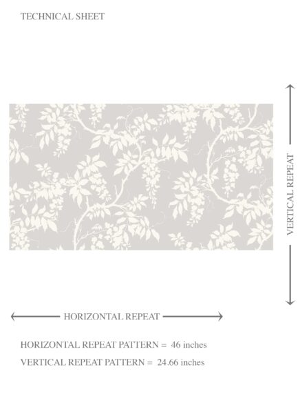 'Sassari' Neutral Floral Vine/ Botanical Wallpaper (Dove Gray/ Off-White) - Image 8