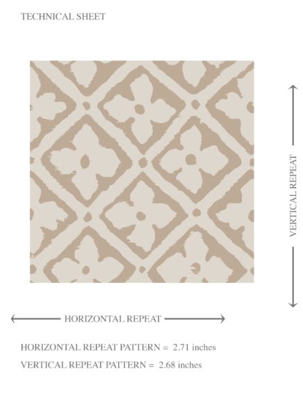'Fergana' Neutral Small Floral Lattice/ Geometric Micro-Print Wallpaper (Beige/ Brown/ Warm Gray) - Image 8