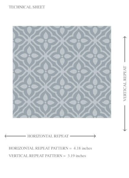 'Salt River' Small Floral Lattice/ Geometric Textured Wallpaper (Slate Blue/ Gray) - Image 8