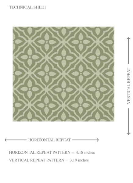 'Lucille' Small Floral Lattice/ Geometric Textured Wallpaper (Green) - Image 8