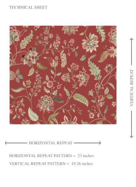 'Iquitos' Floral/ Botanical Patterned Wallpaper (Deep Red/ Green) - Image 8