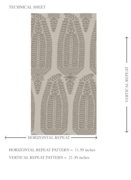 'Basra Pearls' Neutral Paisley Floral Wallpaper (Greige/ Taupe/ Warm Gray) - Image 8