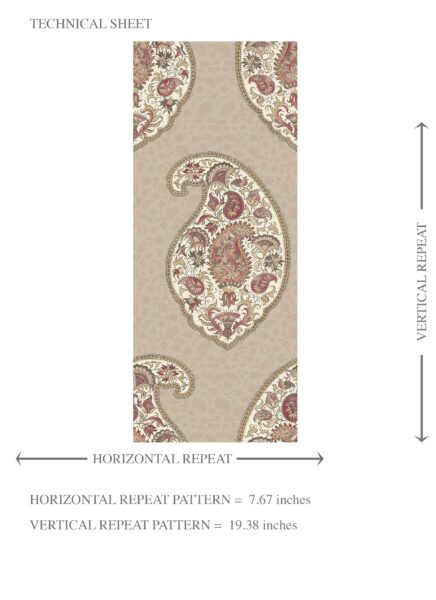'Balder' Neutral Paisley Floral Print Wallpaper (Brown/ Beige/ Pink) - Image 8