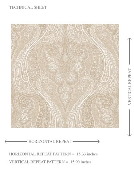 'Rustic Chino' Neutral Paisley Floral/ Damask Patterned Wallpaper (Beige/ Soft Taupe) - Image 8