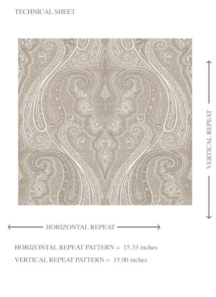 'Nilva' Neutral Paisley Floral/ Damask Patterned Wallpaper (Brown/ Beige) - Image 8