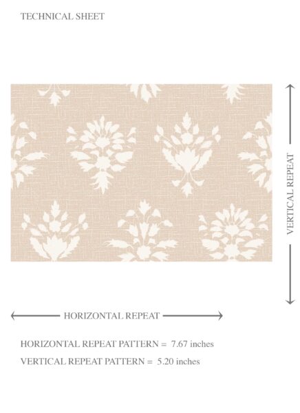 'Paramo' Neutral Floral Block Print Wallpaper (Beige/ Taupe/ Off-White) - Image 8