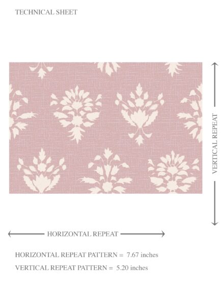 'Plum Blossom' Floral Block Print Wallpaper (Blush Pink/ Off-White) - Image 8