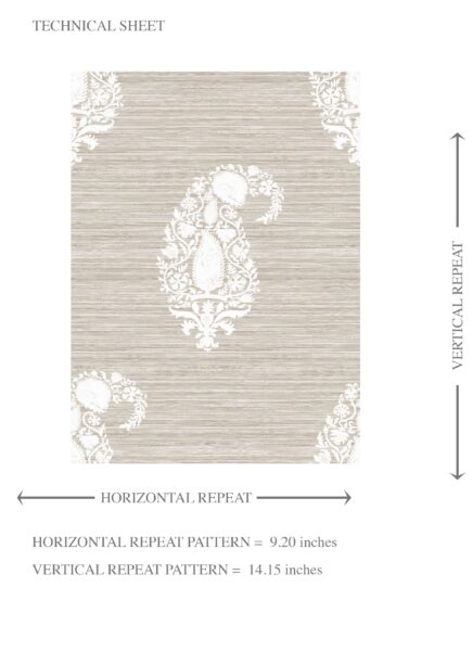 'Cypress Moon' Neutral Paisley Floral Wallpaper (Beige/ Warm Gray/ Taupe/ White) - Image 8