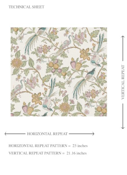 'Smokey' Floral/ Birds Print Wallpaper (Pink/ Yellow/ Green/ Blue) - Image 8