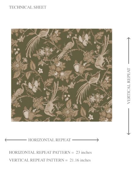 'Aubert' Floral/ Birds Print Wallpaper (Olive Green/ Beige) - Image 8