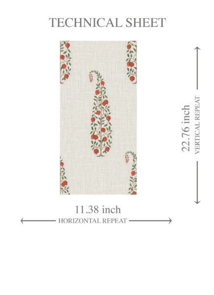 'Ramsen' Ethnic/ Vintage-Inspired Floral Paisley Wallpaper (Red/ Green/ Off-White) - Image 8