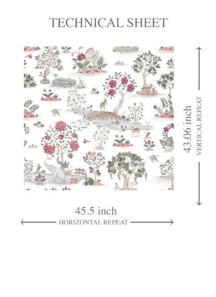 'Bargen' Modern Floral Botanical/ Nature Print Wallpaper (White/ Pink/ Red/ Green/ Gray) - Image 8