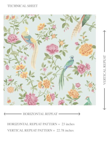 'Toucans' Floral Chinoiserie/ Nature Bird Print Wallpaper (Duck Egg Blue/ Pink/ Green/ Yellow) - Image 8