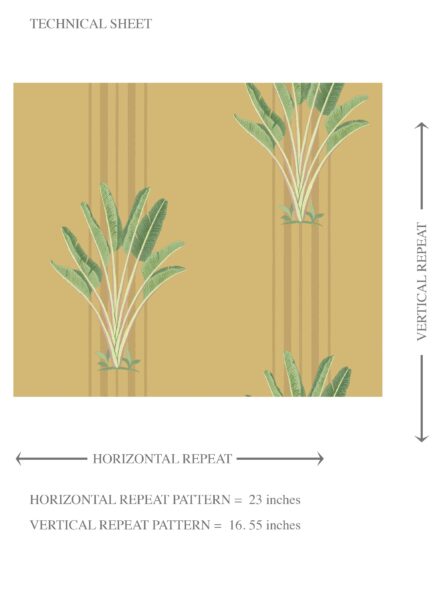 'Elias' Botanical/ Floral Block Print Wallpaper (Yellow/ Green) - Image 8