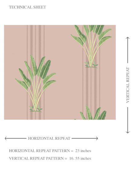 'Moselle' Botanical/ Floral Block Print Wallpaper (Pink/ Green) - Image 8