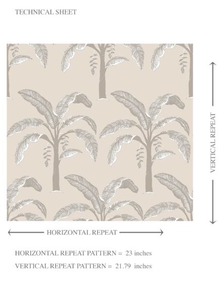 'Durus' Floral/ Botanical Palm Trees Patterned Wallpaper (Palm Beige/ Gray/ Soft Taupe) - Image 8
