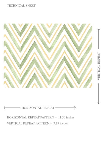 'Batemans' Geometric Zigzag/ Chevron Wallpaper (Green/ Yellow) - Image 8