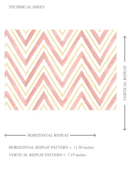 'Anne Canal' Geometric Zigzag/ Chevron Wallpaper (Pink/ Yellow) - Image 8