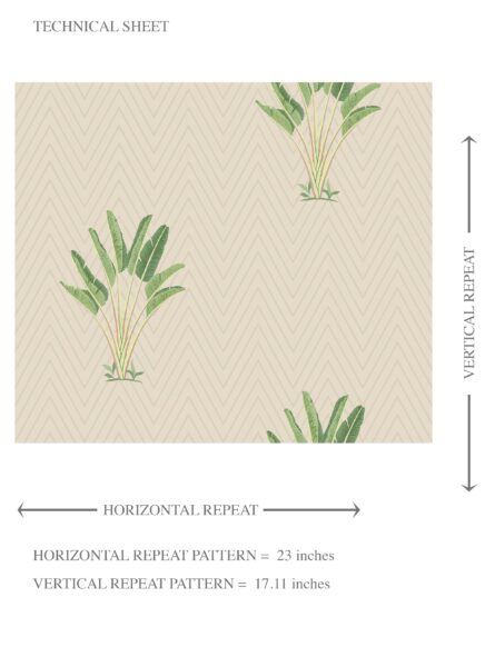'Kiwano' Botanical/ Floral Block Print Wallpaper (Beige/ Greige/ Green) - Image 8