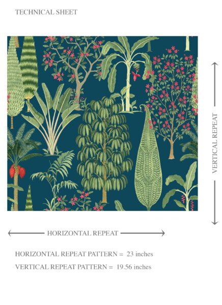 'Degas Tone' Tropical Floral/ Botanical Wallpaper (Teal Blue/ Green/ Pink) - Image 8