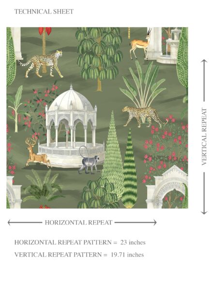 'Bloom Script' Vintage Heritage/ Ethnic Chinoiserie Wallpaper (Green/ White/ Pink/ Beige/ Tan) - Image 8