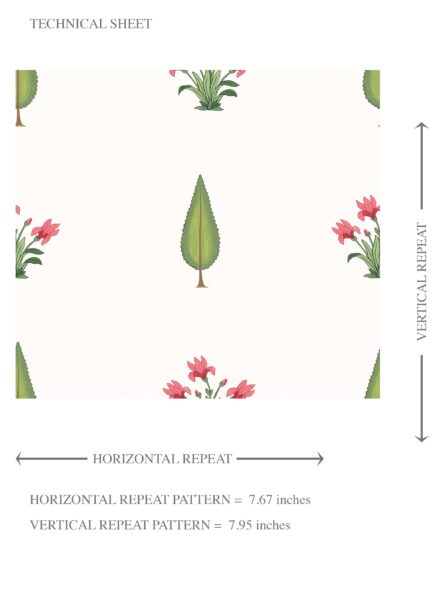 'Dubois' Botanical Floral Block Print Wallpaper (Pink/ Green) - Image 8