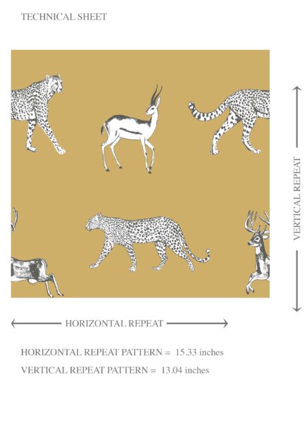 'Persimmon' Leopard Animal Print Wallpaper (Yellow/ White/ Gray) - Image 8