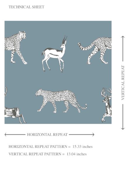 'Spell Breaker' Leopard Animal Print Wallpaper (Slate Blue/ White) - Image 8